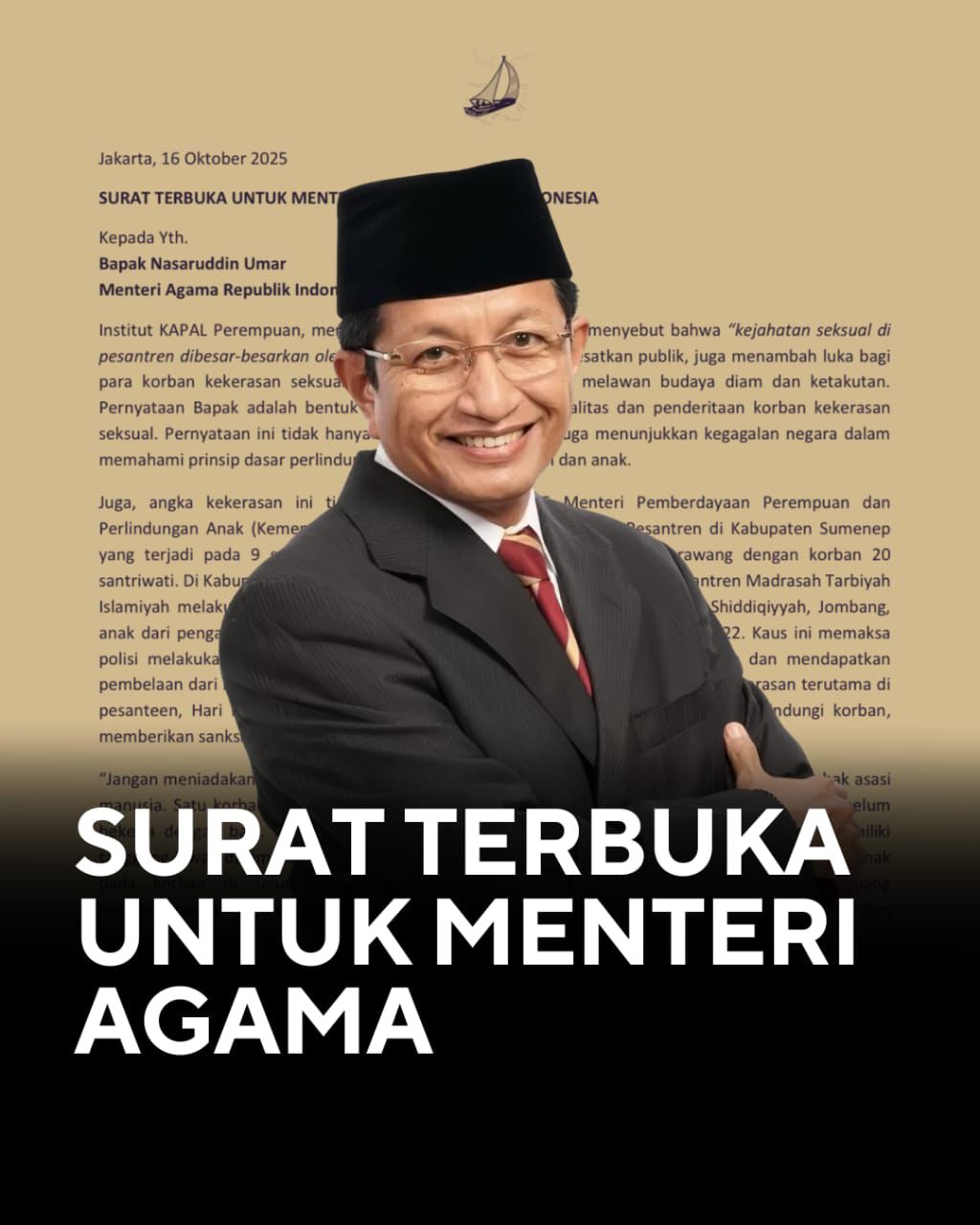 SURAT TERBUKA UNTUK MENTERI AGAMA REPUBLIK INDONESIA